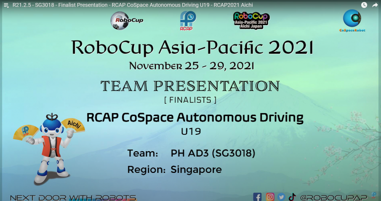 RCAP CoSpace Autonomous Driving U19 Teams Presentation @ RCAP 2021 Aichi Japan